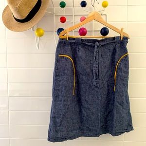 Jennifer Glasgow cotton/linen wrap skirt.